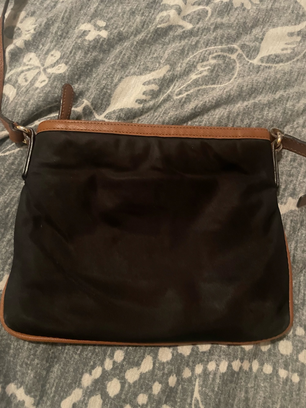 Michael Kors Black Crossbody with Brown Trim and Gold Hardware - Picture 6 of 9